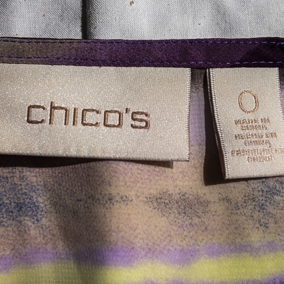Chicos semi sheer sz 0 (Women's 6-8) dark pastels with front knot blouse! - Picture 8 of 9